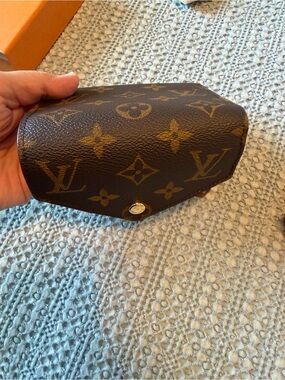 Louis Vuitton Monogram Sunglass Case in Brown and Gold